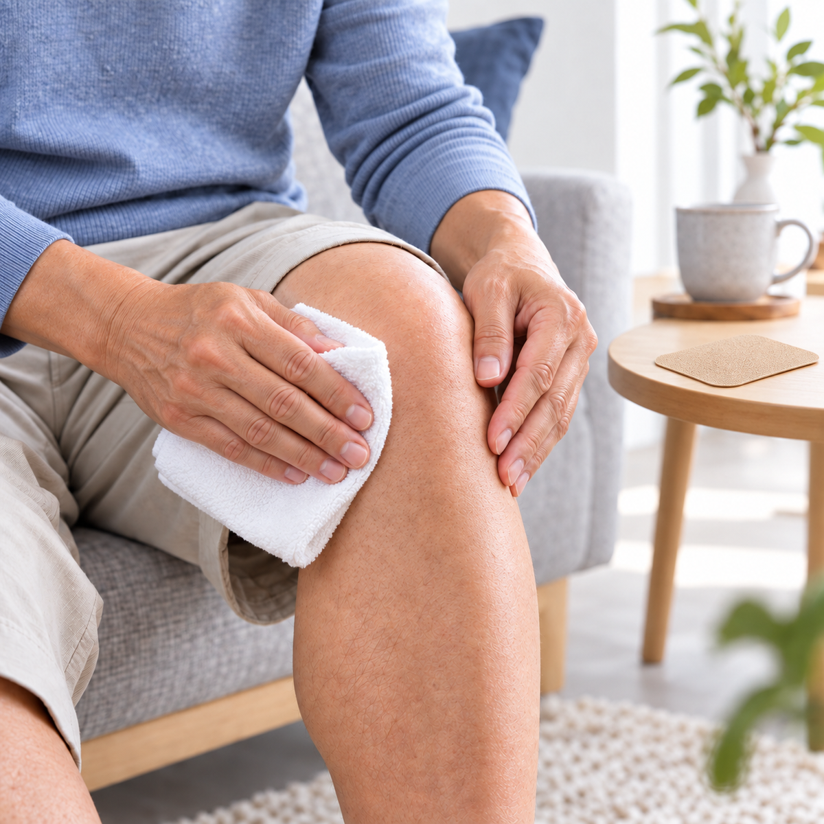 Paso 1: limpiar y secar la rodilla