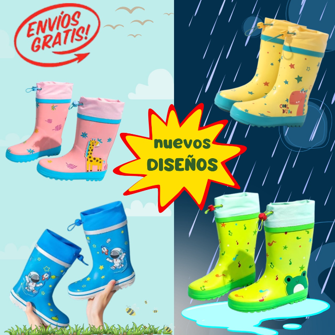 Botas de Caucho Impermeables para Niños y Niñas